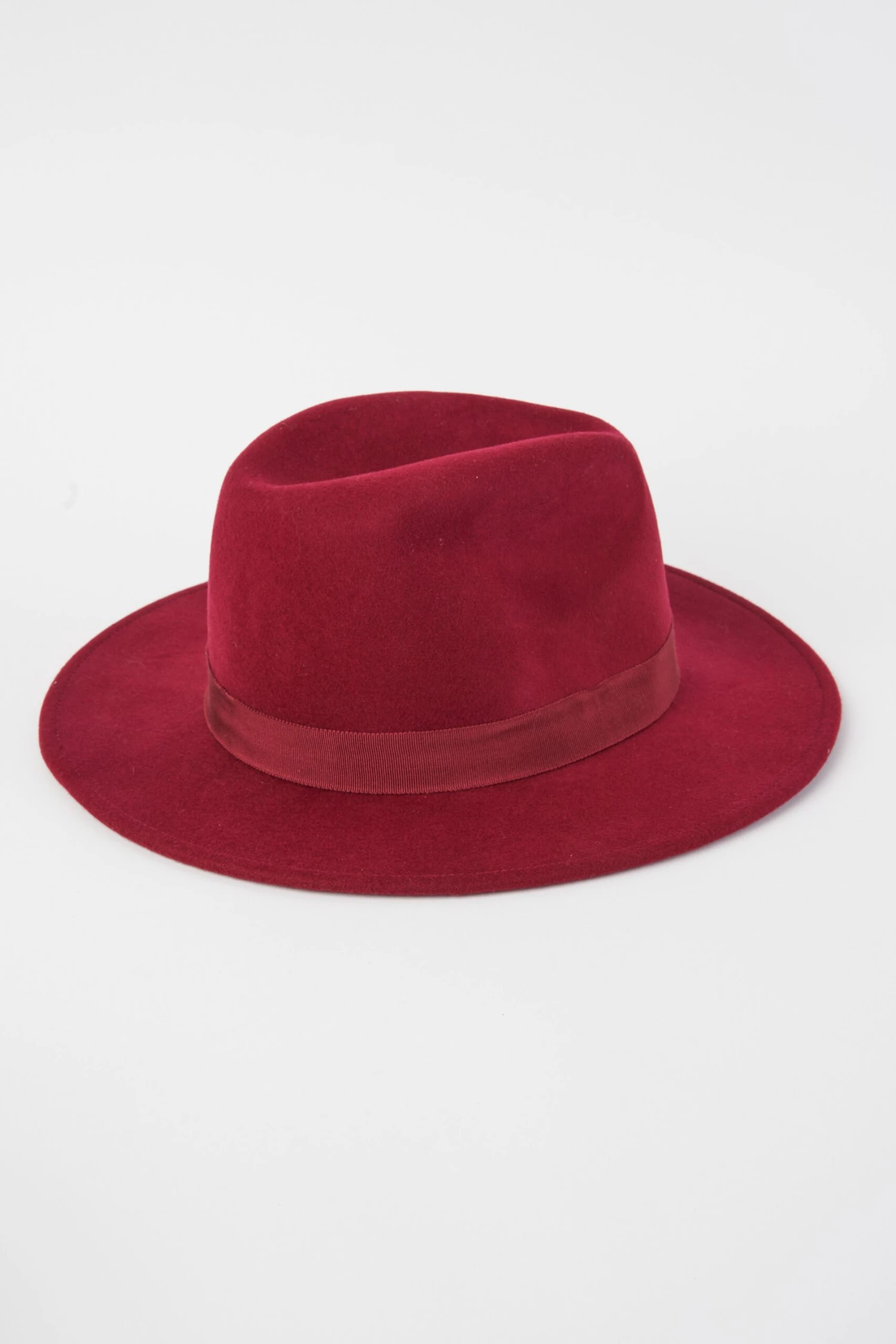 Burgundy Wool Felt Fedora 4 Burgundy Wool Felt Fedora - Image 2