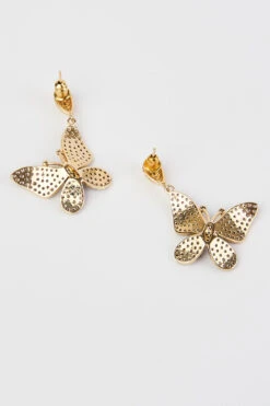 Butterfly Rhinestone Earrings -Blue Illusion butterfly00001 2
