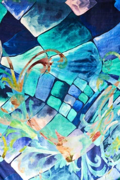 Carrelage Silk Scarf -Blue Illusion carrelagescarf3194 edit