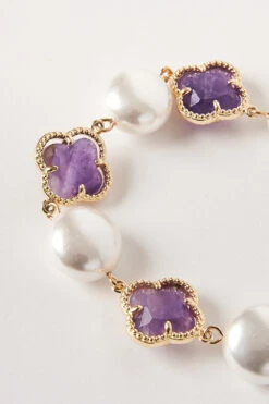 Clover Pearl Bracelet -Blue Illusion cloverpearlbracelet3009 edit