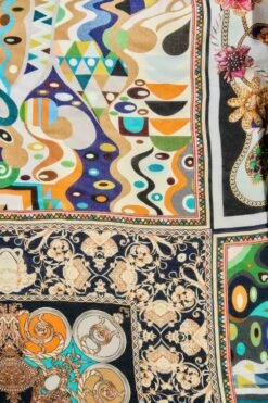 Bohemia Geo Square Scarf -Blue Illusion emmelinemirror2018 web