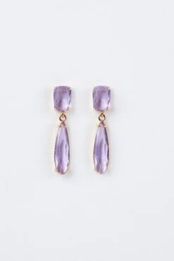 February Glass Stone Earrings