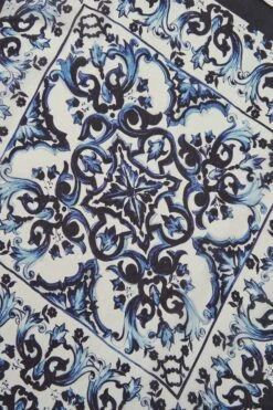 Fleur De Lis Silk Scarf -Blue Illusion fleurdelis00004