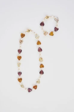 Glass Heart Necklace -Blue Illusion glassheartnlandbracelet00003 2