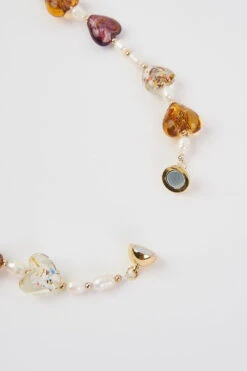 Glass Heart Necklace -Blue Illusion glassheartnlandbracelet00005 2