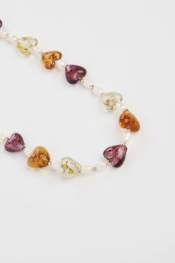 Glass Heart Necklace -Blue Illusion glassheartnlandbracelet00007 2