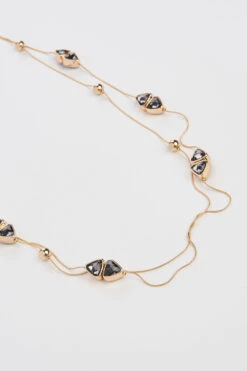 Glass Stone Necklace -Blue Illusion glassstonenl00002 2