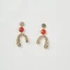 Agate Stone Earrings -Blue Illusion horseshoe00001