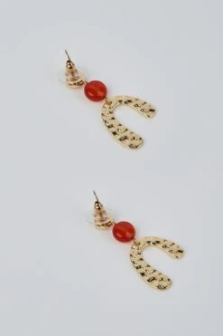 Agate Stone Earrings -Blue Illusion horseshoe00002