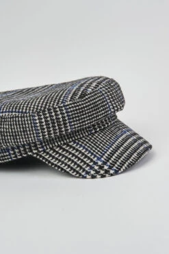 Houndstooth Baker Boy Cap -Blue Illusion houndstooth00003 edit