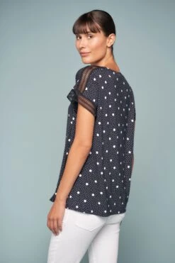 Lace Trim Jersey T-Shirt -Blue Illusion lacetrimjerseyt shirt7304218edit