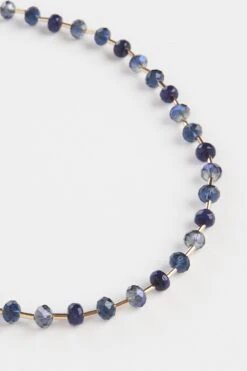 Lavender Beaded Choker -Blue Illusion lavenderbeadednl00001