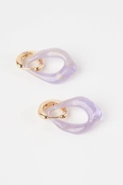 Lavender Dual Hoop Earrings -Blue Illusion lavenderearrings00001