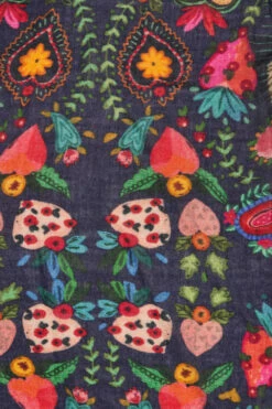 Mejico Hearts Scarf -Blue Illusion mejico00003 edit