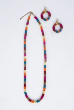 Multi Bead Necklace -Blue Illusion multibeadnl00001