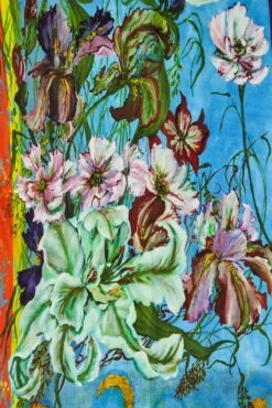 Orchid Blooms Scarf -Blue Illusion orchidbloom00001