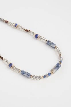 Painterly Beaded Necklace -Blue Illusion painterlybeadednl00002