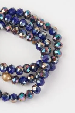 Painterly Glass Bead Bracelet Set -Blue Illusion painterlybraceletset00002