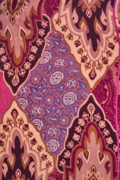 Paisley Border Print Scarf -Blue Illusion paisleyborder00005 edit