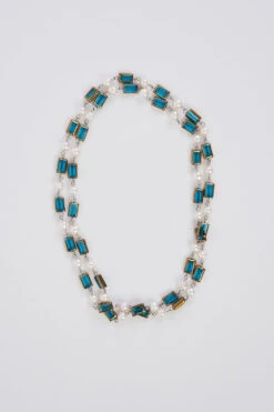 Pearl And Stone Necklace -Blue Illusion pearlandstonenl00003 2