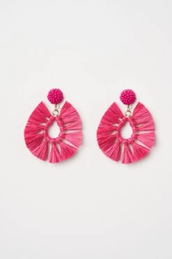 Raffia Tassel Earrings -Blue Illusion rafiatassel00002