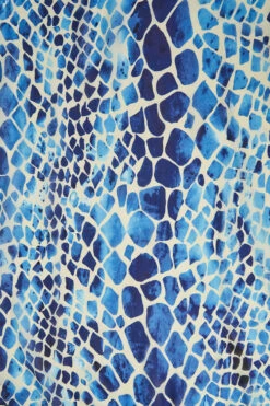 Reptilian Print Silk Scarf -Blue Illusion reptillianscarf3 2