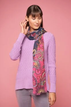 Cotton Lattice Jumper 13 Cotton Lattice Jumper -Blue Illusion scarf57303359edit