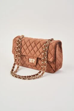 Velvet Quilted Handbag -Blue Illusion velvetquilted00001