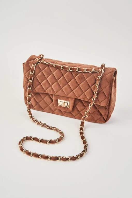 Velvet Quilted Handbag -Blue Illusion velvetquilted00007