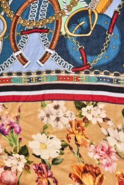 Vintage Square Scarf -Blue Illusion vintagesquare00002