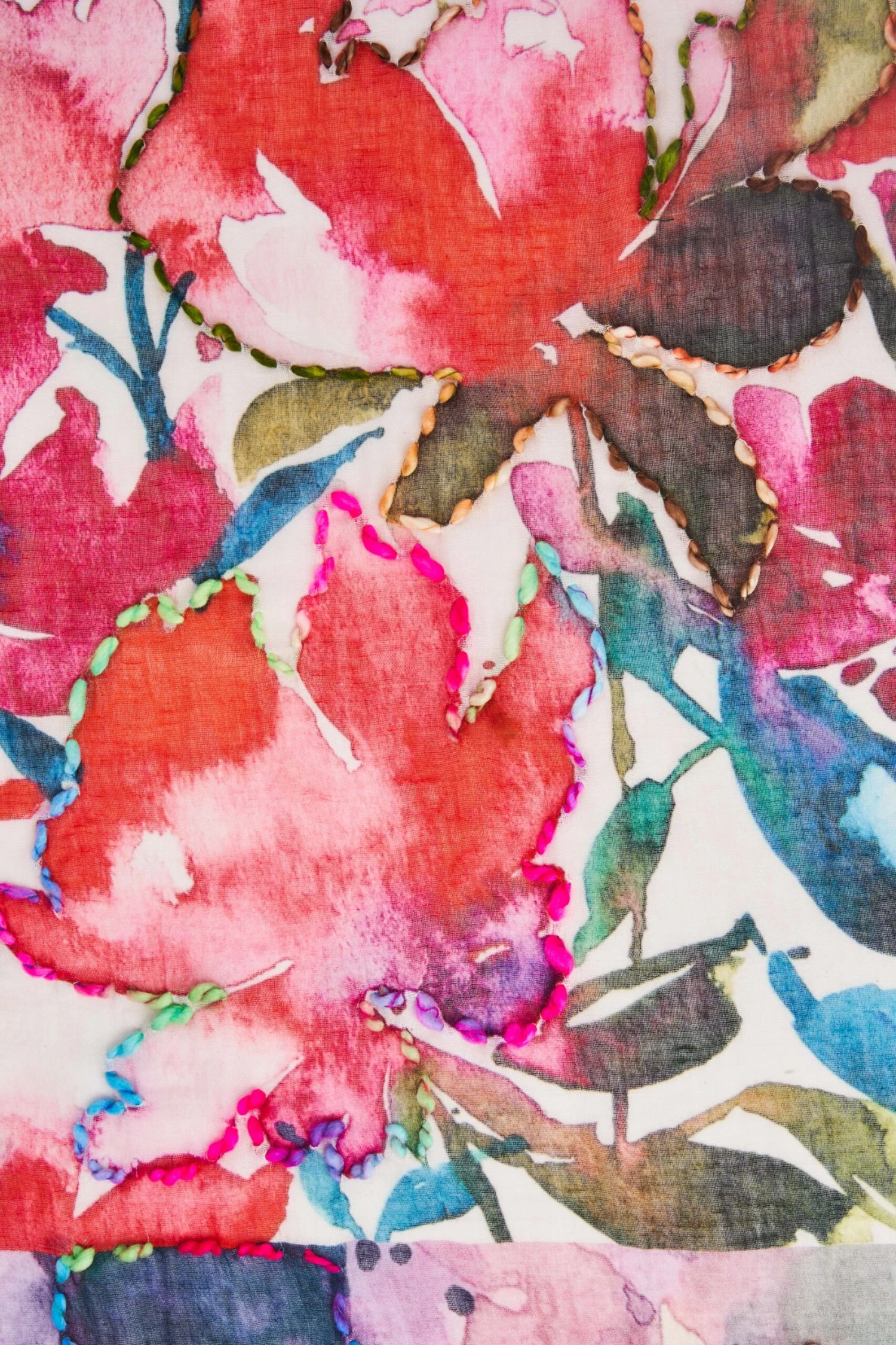 Winter Watercolour Embroidered Scarf 5 Winter Watercolour Embroidered Scarf - Image 3